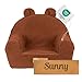 Flumi Personalisierte Kindersessel – Babysessel - Kindersitz fur Kinderzimmer Spielzimmer – Sessel mit Gravur Kindername (Lammfell schokobraunes)
