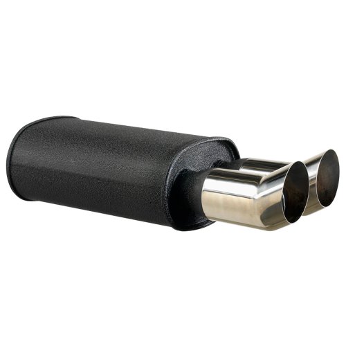 Escape universal de acero DTM 2x76mm silenciador trasero con entrada de 63,5mm para tuning