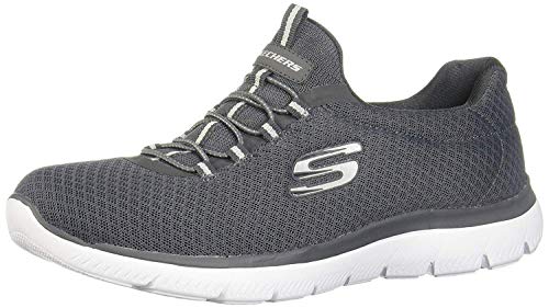 Skechers Summits Womens Slip On Bungee Sneakers Charcoal 8.5