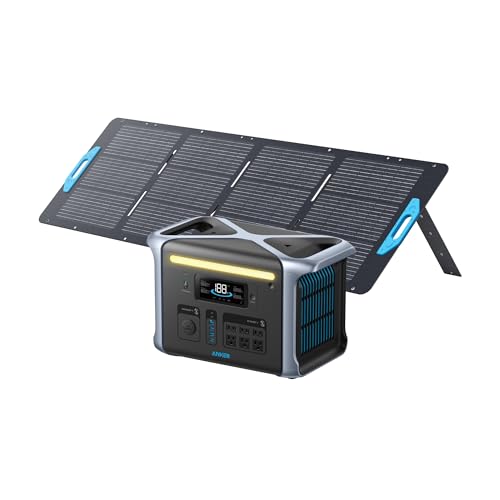 Anker SOLIX F1200 Portable Power Station, PowerHouse 757, 1800W Solar Generator, with 200W Solar Panel, 1229Wh LiFePO4 Battery, 6 AC Outlets, 2 USB-C Ports 100W Max, LED Light for Outdoor Camping