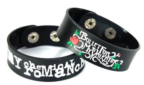 MY CHEMICAL ROMANCE BULLET FOR MY VALENTINE 2PCS New! Bracelet Wristband 2X 52A26