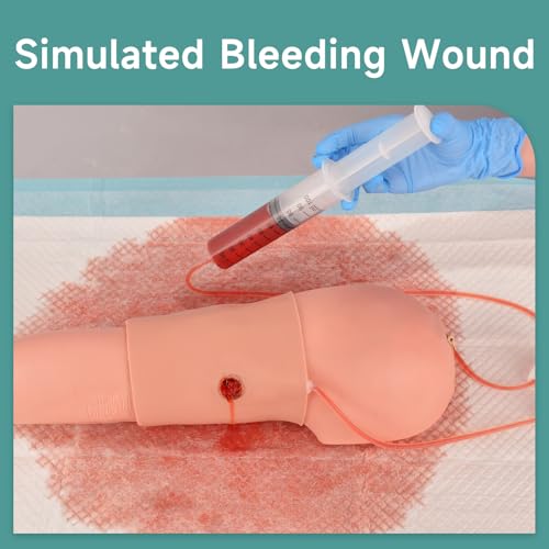 Image of Wearable Bullet Wound Sleeve Trainer for Medical Education | Stop The Bleeding Training Arm Kit for Hemostasis Training