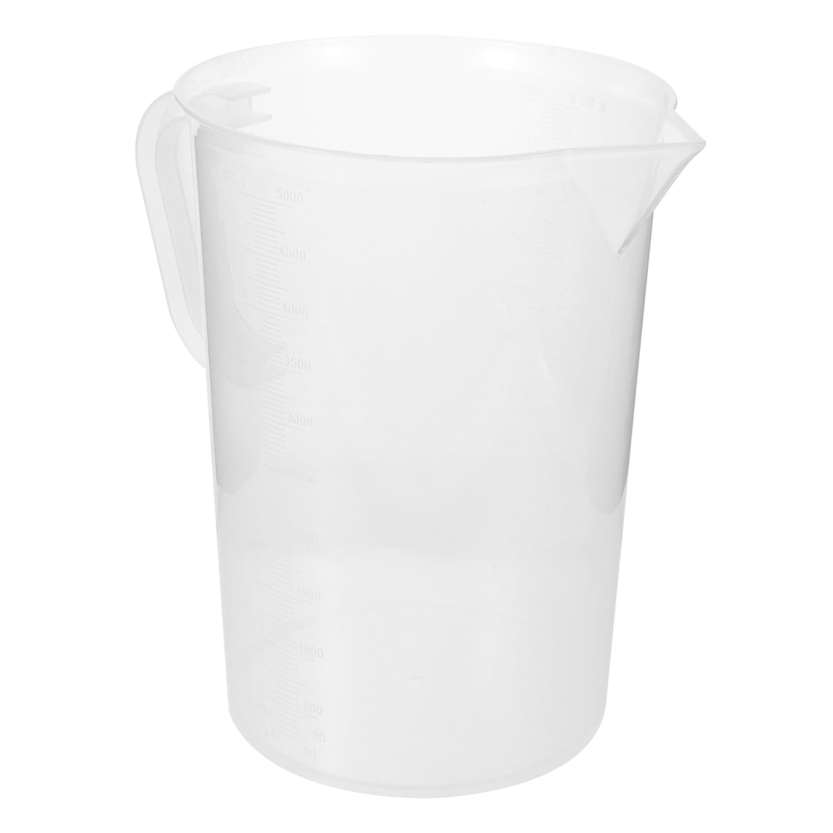 Hemobllo Misurino Graduato 5000ml in Plastica Trasparente Manico Resistente alle Alte Temperature per Utensili da Cucina e Misurazione Precisa di Liquidi, per Cottura e Miscelazione