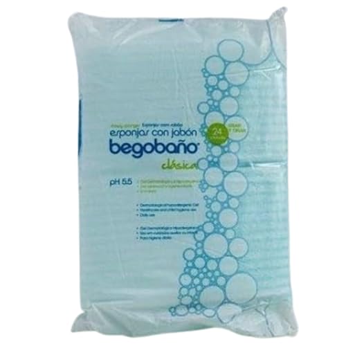 Villaclinic 600 ESPONJAS JABONOSAS Desechables para niños y Adultos, higienica de un Solo Uso (Pack 600 Unidades) Medida 20x12x1 (25 paquetes de 24 uni)