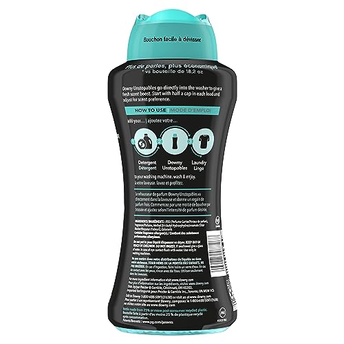 Image of Downy Unstopables In Wash Scent Booster Beads, Fresh Scent, 24 oz, Laundry Beads for odor Protection, Downy Scent Booster Beads, Laundry Scent Boosters (Pack of 2)