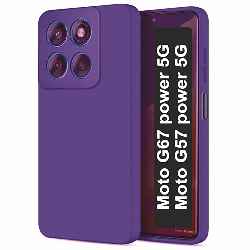 Image of SBMS Silicone Back Cover Case for Motorola Moto G67 Power 5G / Moto G57 Power 5G | Soft Micro-Fibre Lining Inside | Camera Protection Bump | Shockproof Back Cover Case for Moto G67 Power 5G (Purple)