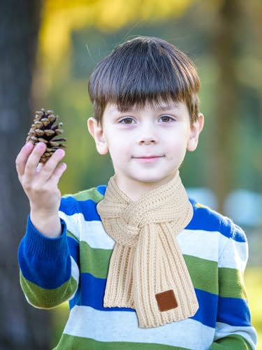Zhanmai 2 Pcs Warm Kids Winter Knit Scarves Child Warm Scarf Neck Warmer for Toddlers Boys Girls4