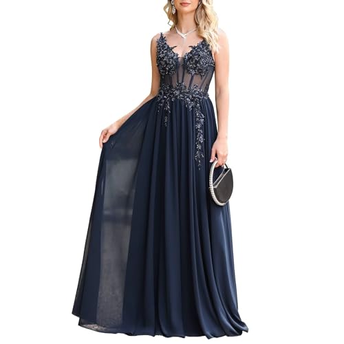 BABYONLINE D.R.E.S.S. Women's Bridesmaid Dresses Handmade Appliques V Neck Elegant Chiffon Plasticity Formal Dresses 3038