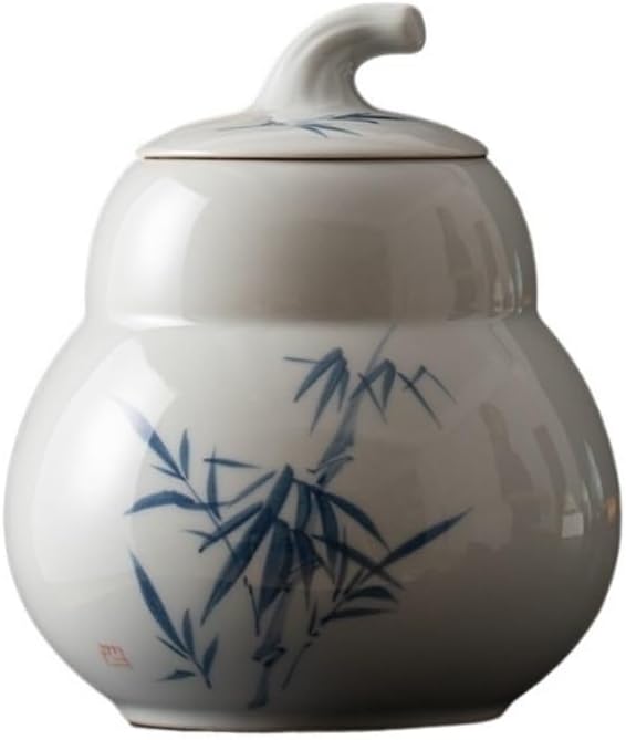 SONGCHAO Sugar Jar Hand-Painted Tea Storage Jar Chinese Style Ceramic Sealed Jar Kitchen Jar Suitable for Tea, Coffee, Sugar, Salt, Etc. Tea Canister (Color : E)