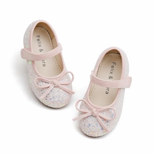 Image of Felix & Flora Toddler Flower Girl Dress Shoes - Girl Ballet Flats Party School Shoes Wedding