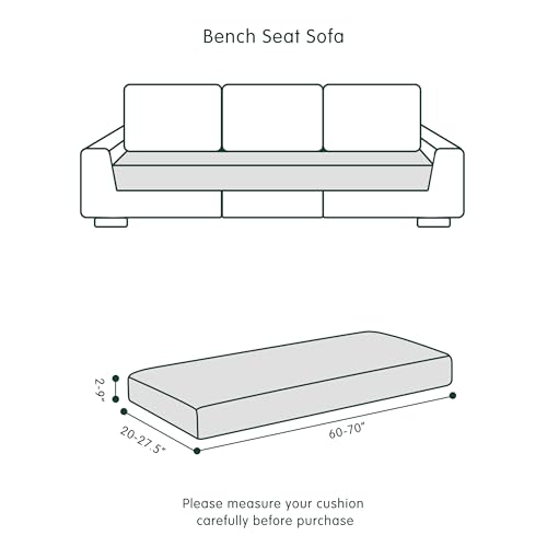 Image of CHUN YI Stretch Couch Cushion Cover, Fitted Loveseat Sofa Chair Seat Slipcover Furniture Protector, Checks Spandex Jacquard Fabric(Large,Light Gray)