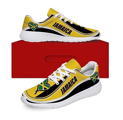 Men Women Tennis Shoes Jamaican Color Running Sneakers Breathable Jogging Walking Shoes Gifts for Her,Him2