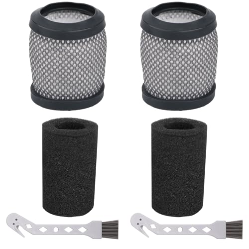 2 Pièces Filtres HEPA avec éponges pour Hoover T116/H-Free 100 Series, pièces de Rechange Accessoires Filtres Lavables (ref.35602170) pour Hoover, 2 Brosses