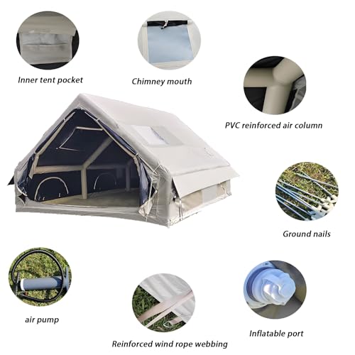 Carpa inflable grande para camping, familiar con ventilación miniatura 6