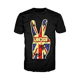 Urban Attitude London Victory Sign メンズTシャツ (ブラック) - XX-大きい