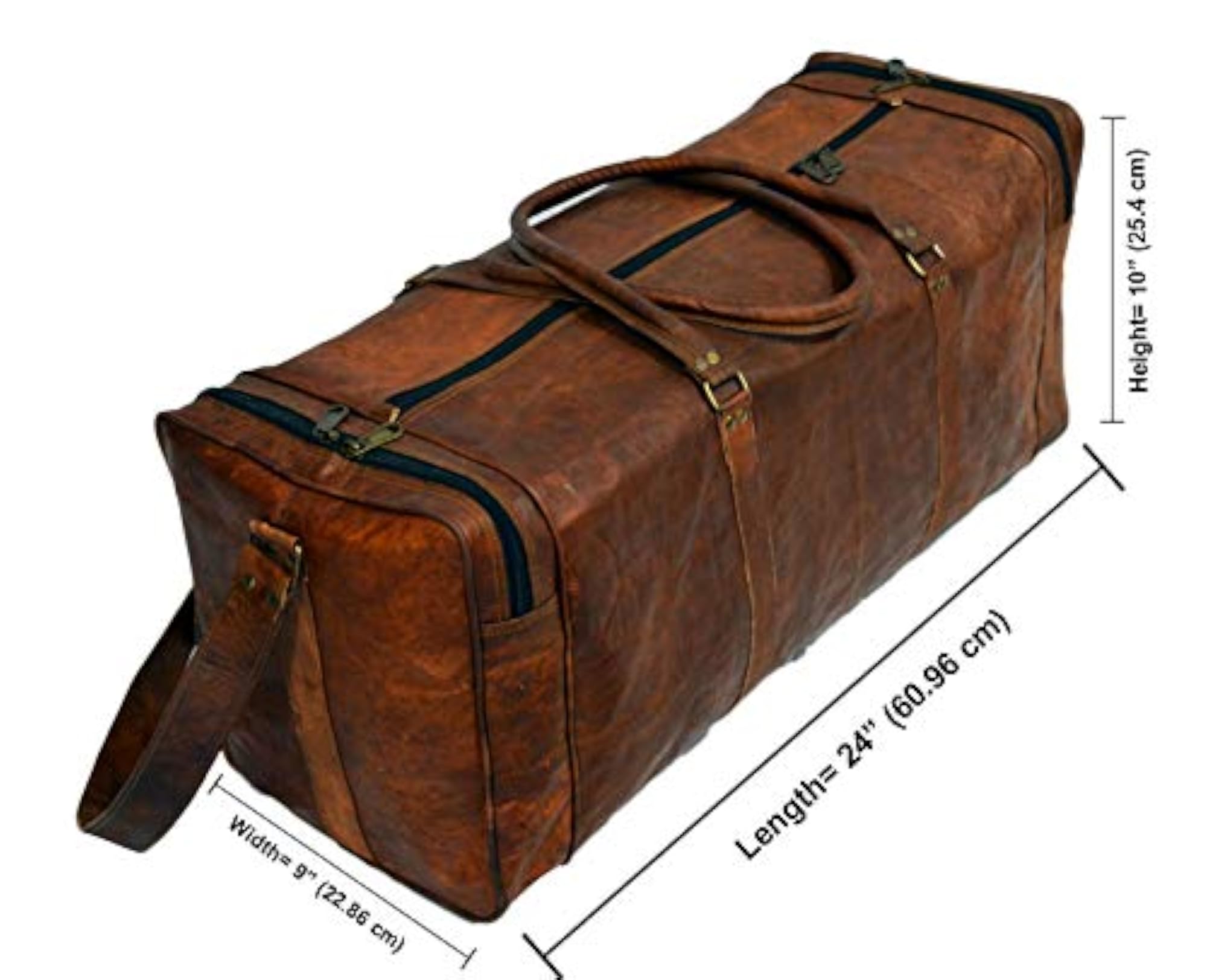 Genuine Leather Large Travel Duffle Shoulder Bag