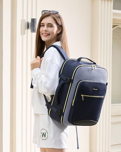 Image of LOVEVOOK 56L Travel Backpack for Women & Men, Airline Approved Carry On Luggage with 3 Packing Cubes, TSA Overnight Bags, Waterproof Personal Item Bag, Weekender Essentials Backpacks fits 17 inch Laptop