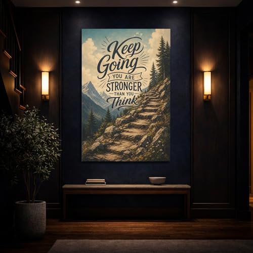 Décoration murale de motivation montagne vintage format vertical pour bureau et salon - 4