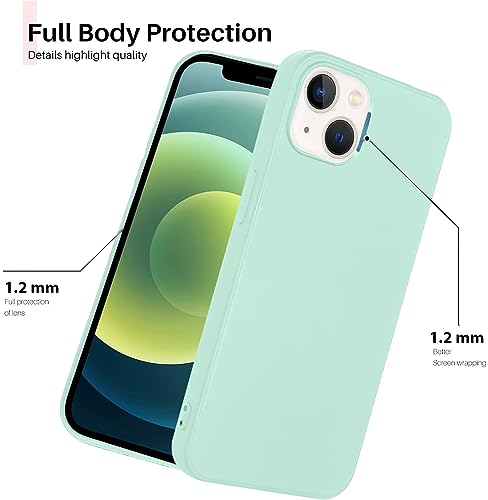 Image of NAFS Silicone Case Compatible with iPhone 14 | Camera Protect Microfiber Lining Cover | Case Cover for iPhone 14 (Mint Green)