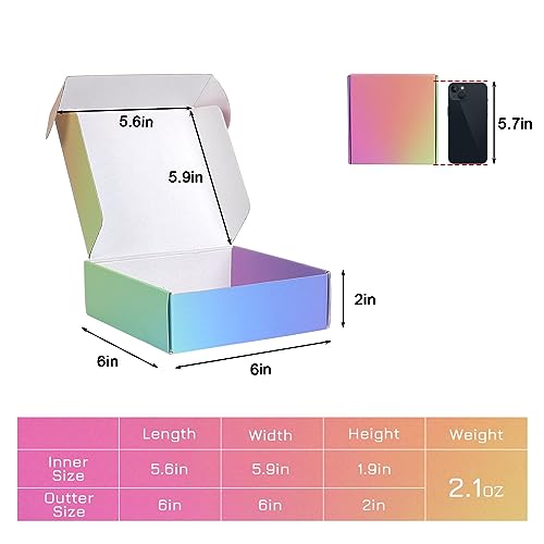 Dezibox 6X6X2 Mailing Boxes 20 Pack, Small Shipping Corrugated Cardboard Mailer Boxes #TOP1