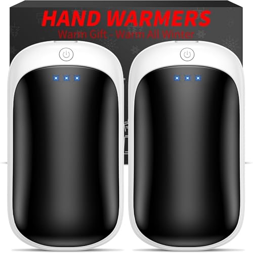 Lerat 2 Pack Hand Warmers Rechargeable, Electric Hand Warmers Portable Reusable, 3S Heating Hand Warmer, 3-Settings, 2-in-1 Charging, Outdoor/Hunting/Camping Essentials, Gifts for Men Women Kids