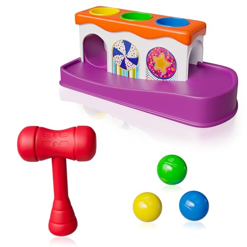 Lollipop Baby Hammer Toy Toddler Activity: Montessori Toys Spark Your Child's Curiosity with Our Ball and Hammer Toddler Toy. Encouraging Creativity and Coordination