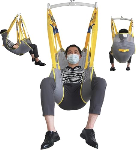 YDIJFLL Toileting patiëntenliftsling met hoofdsteun, universeel gaas bad patiënt liftende takel sling verdeelde been doucheslip met toiletopening voor ziekenhuizen, huizen en verpleeghuizen - Afbeelding 7