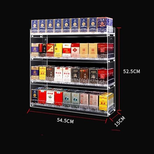 Expositor de acrílico para cigarrillos rectangular y transparente para comercios 2
