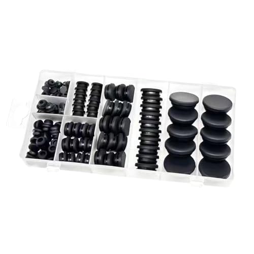 125 tapones de goma de varios tamaños, 8 tamaños en forma de T, tapones de tapón para armarios, estantes, sillas, sellado, tapones de agujeros de sellado impermeables