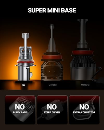 Image of SEALIGHT 9007 /HB5 LED Bulb, 900% 46000LM Super Brighter than Origin, 6500K White Canbus Ready, IP68 25000RPM Cooling Fan with 80000Hrs Lifespan, 3Mins Fast Installation, 2 Pack