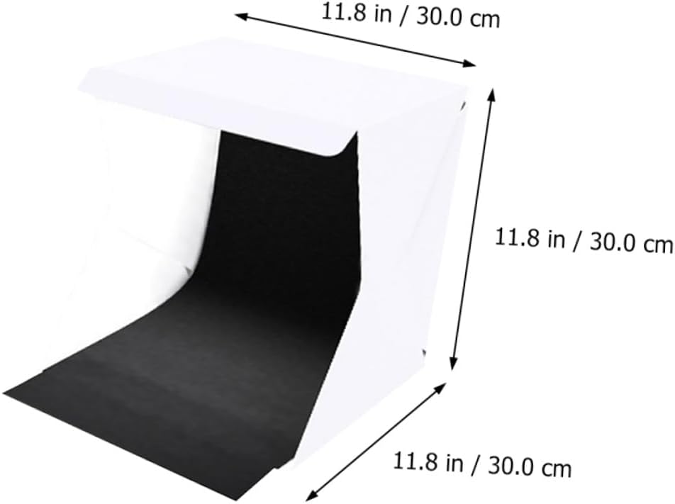 DOITOOL Portable 30cm Foldable Photo Light Box with LED Strip, Black and White Backdrops, Compact Photography Light Tent for Product Shooting and Studio Use