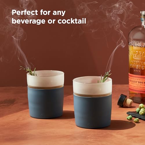 Image of Rabbit Freezable Whiskey Glasses, Set of 2 Chilling Whiskey Glasses with Silicone Sleeve, 8oz No-Dilution Glasses for Whiskey, White Wine and Cocktails, Keep Drinks Cold for Hours, No Ice Needed | Ideal for whiskey, white wine & mixed drinks, chills without ice, keeps drink cold, full flavor, glass construction