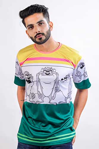 Image of HARPITA Men's Round Neck Half Sleeve Slim Fit Digital Printed Lycra T-Shirt
