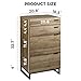 WLIVE 4 Drawer Dresser, Tall Chest of Drawers, Wood Storage Cabinet with Sturdy Metal Frame for Bedroom and Living Room, Gray Oak