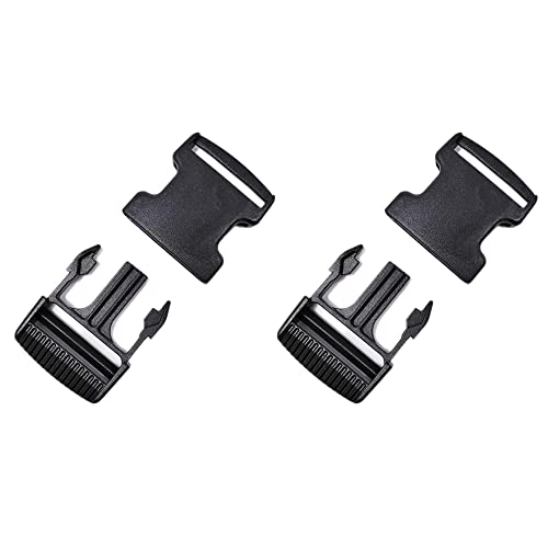 The Bead Shop - Kunststoff-Seitenverschluss für Gepäck, Rucksack/Rucksack, Gurtband 38mm - 2 pack Schwarz… Cover