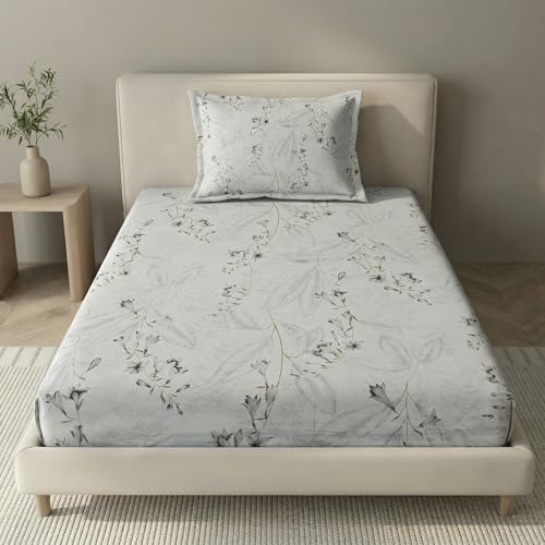 Image of Mafatlal 186 TC Metro Cotton Single Bedsheet | 90 x 60 Inch|Soft, Breathable & Lightweight | with Matching Pillow Cover