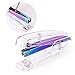Coopay Clear Acrylic Stapler Purple Desktop Stapler with 2000 Pieces Silvery Staples for Office Desk Accessory(Purple)