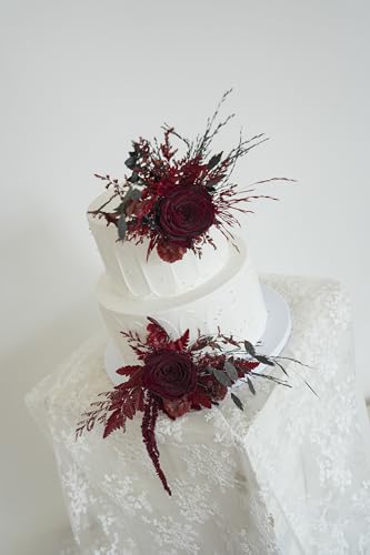 Set de 2 decoraciones para pastel de boda boho elegante miniatura 4