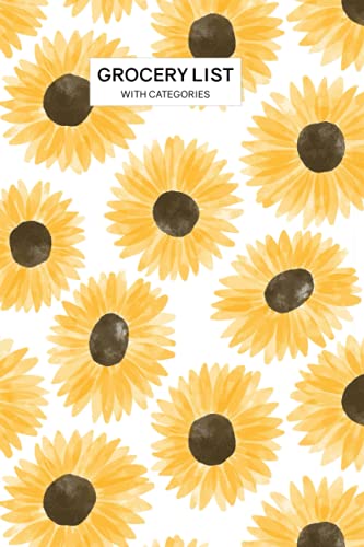 Grocery List With Categories: Organized by Category Section Making It Easy to Jot Items Down as Well as Find Them 11 Essential Categories Small Size Cute Gift for Sunflower Lover image 2
