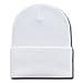 DECKY 12 Inch Long Cuffed Knit Beanie Cap (One Size, White)