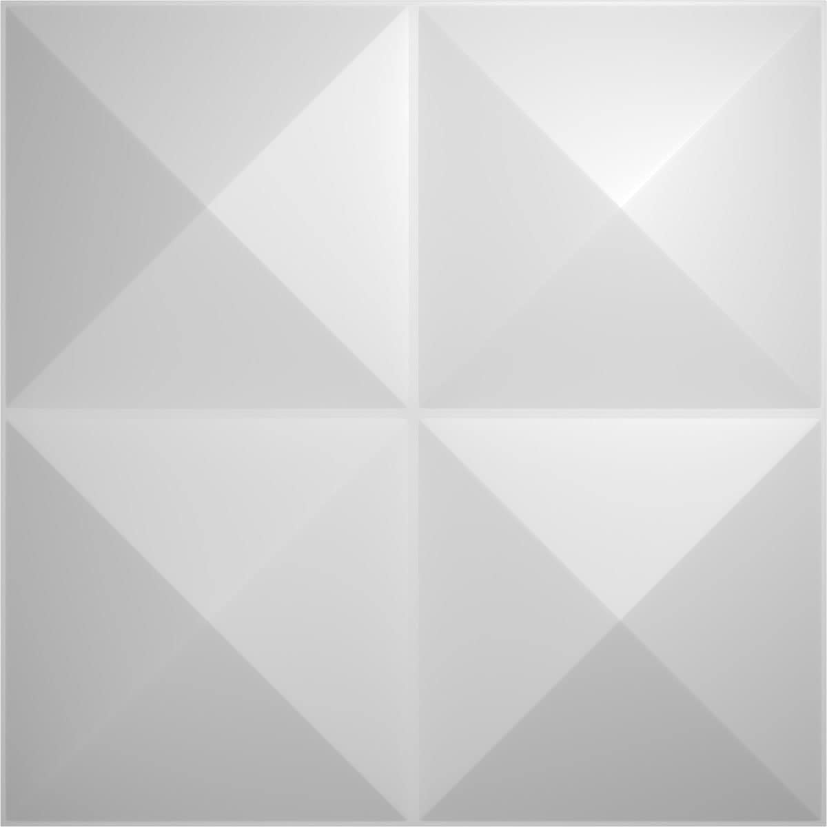 White Textured 3D PVC Wall Panel, 11 7/8" x 11 7/8"
