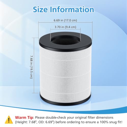 Image of 2-Pack TD-1300 Filter Replacement for Tredy TD1300 Air Purifier | 3-in-1 HEPA & Activated Carbon Filters, also for Tenergy Renair TAP01 / Cool-Living CL-6070A / BEABA Nursery, for Large Room