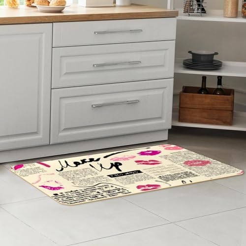 Alfombrillas de cocina vintage lavables, tapete absorbente para cuarto de lavado 7