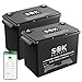 SOK Battery 100Ah 12V LiFePO4 Lithium Iron Phosphate Deep Cycle Battery, perfect for your RV or any off-grid application, Low Temperature Disconnect, ABS shell, marine grade. 2 pack