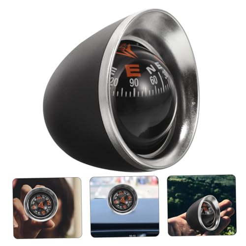 Brújula esférica automotriz Toyvian para tablero, montura de acrílico ABS para navegación en auto y bote, herramienta para orientación precisa y conducción segura miniatura 5