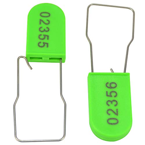Image of Plastic Wire Padlocks Numbered Security Seal Plastic Padlock Electric Meter Seals Disposable Anti-Tamper Locks (Green, 500 PCS)