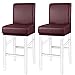 PiccoCasa Housse de Chaise de Bar Chaise Haute Tabouret Imperméable Salle à Manger Bar en PU Cuir Bande Elastique Bourgogne 2pcs