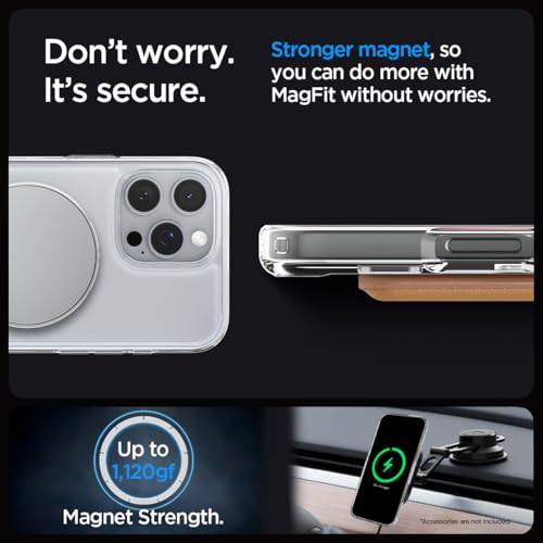 Image of Spigen Ultra Hybrid S MagFit Back Cover Case for iPhone 16 Pro, Clear Transparent, MagSafe Compatible - PC+TPU | Crystal Clear