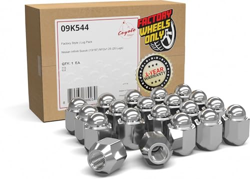 Image of Wheel Accessories Parts 20 Pcs M12x 1.25 12x 1.25 Thread OEM Style Lug Nuts 1.2 inch Long Chrome 13 /16 inch 21mm Hex Fits 2007+ Versa ｜ 2008+ Rouge ｜ 2011+ Leaf 40224-ZN50A ｜ 611-317