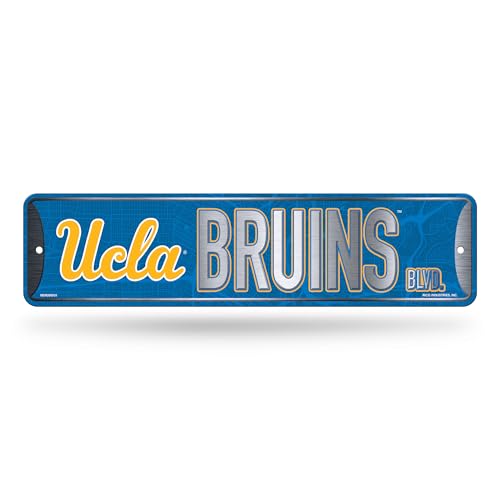 Rico Industries NCAA UCLA Bruins Metal Street Sign 4" x 15" Home Décor - Bedroom - Office - Man Cave